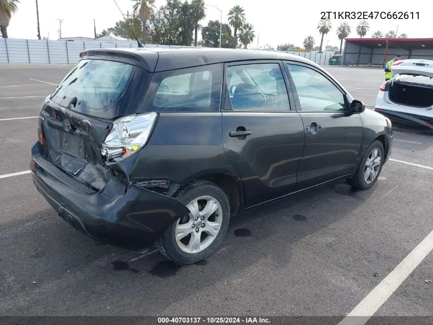 2007 Toyota Matrix VIN: 2T1KR32E47C662611 Lot: 40703137