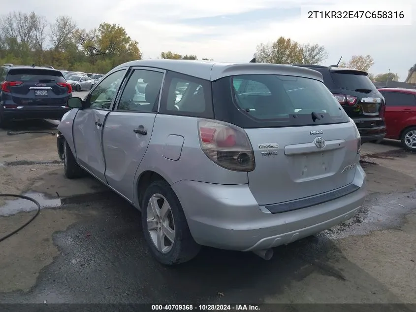 2007 Toyota Matrix VIN: 2T1KR32E47C658316 Lot: 40709368