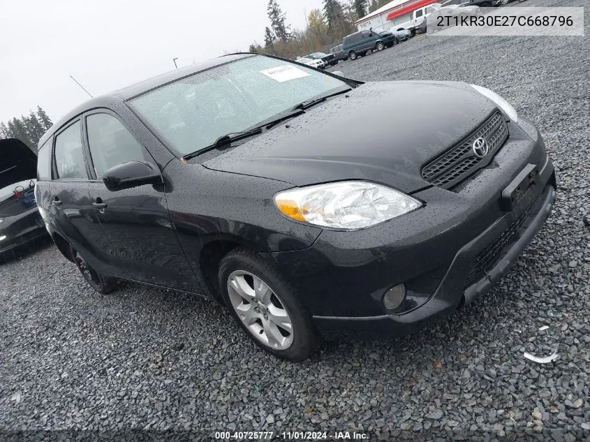 2007 Toyota Matrix Xr VIN: 2T1KR30E27C668796 Lot: 40725777