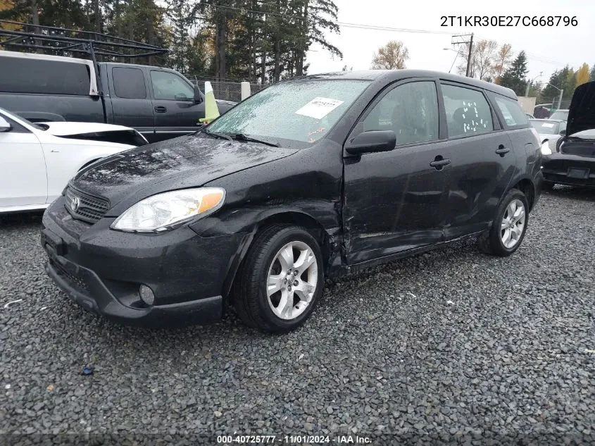 2007 Toyota Matrix Xr VIN: 2T1KR30E27C668796 Lot: 40725777