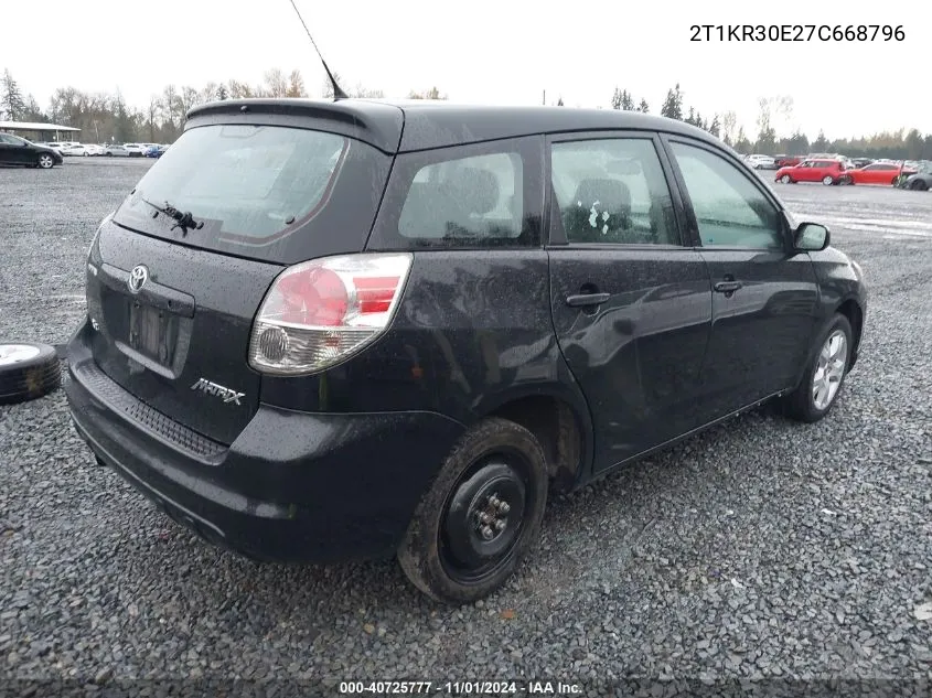 2007 Toyota Matrix Xr VIN: 2T1KR30E27C668796 Lot: 40725777