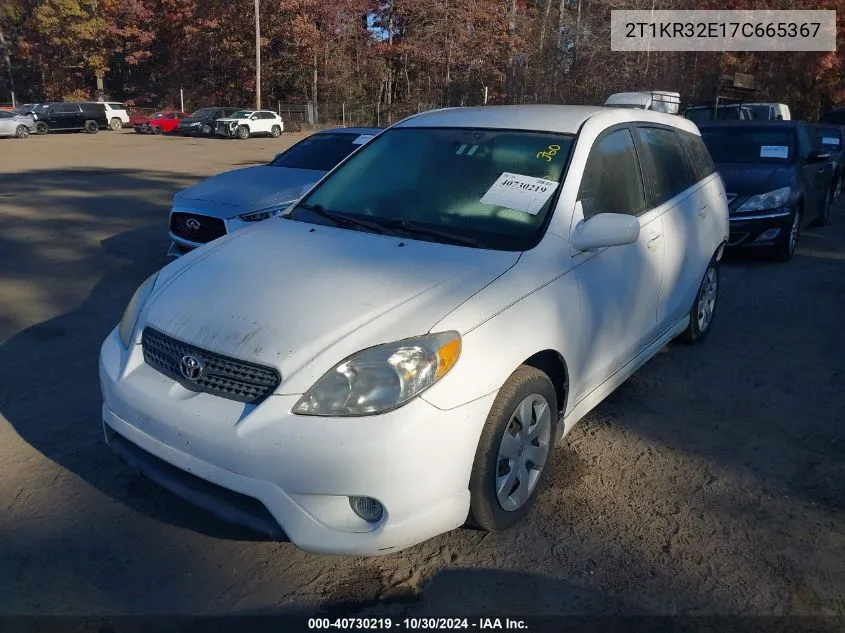 2007 Toyota Matrix Std/Xr VIN: 2T1KR32E17C665367 Lot: 40730219