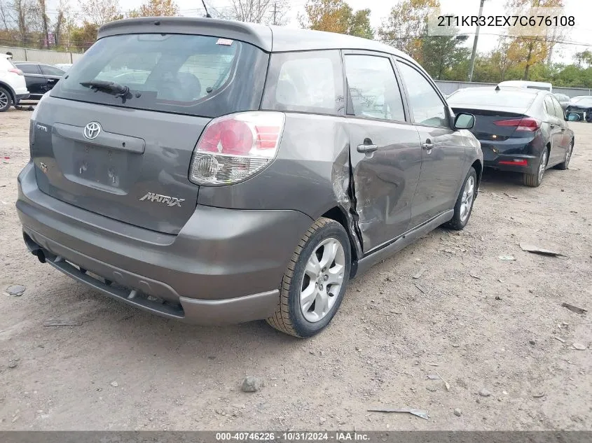 2007 Toyota Matrix Xr VIN: 2T1KR32EX7C676108 Lot: 40746226