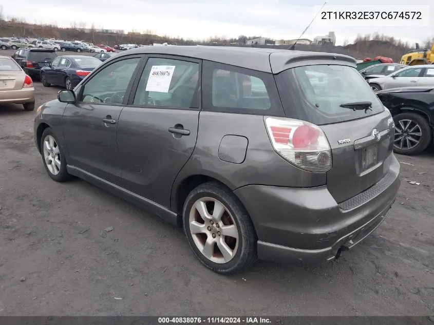 2007 Toyota Matrix Xr VIN: 2T1KR32E37C674572 Lot: 40838076