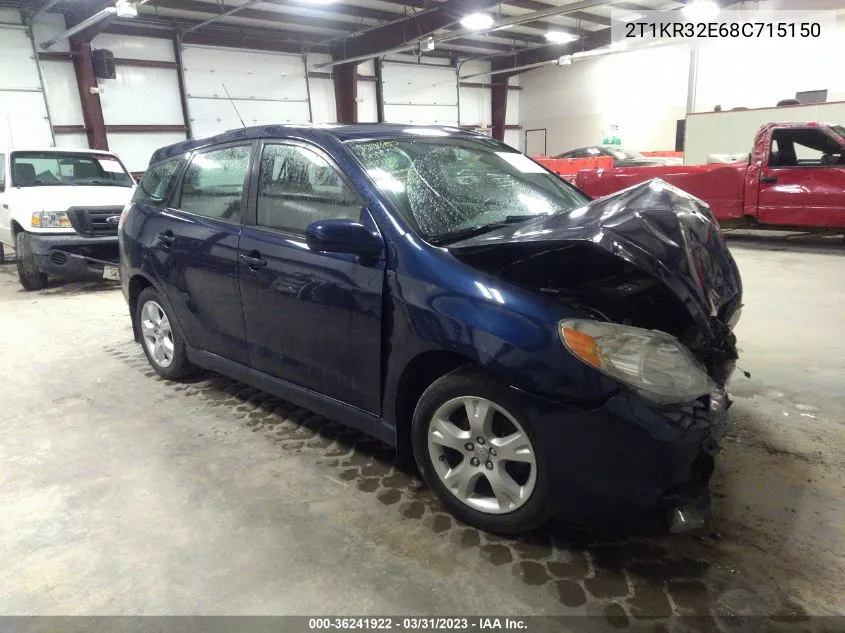 2008 Toyota Matrix Xr VIN: 2T1KR32E68C715150 Lot: 36241922