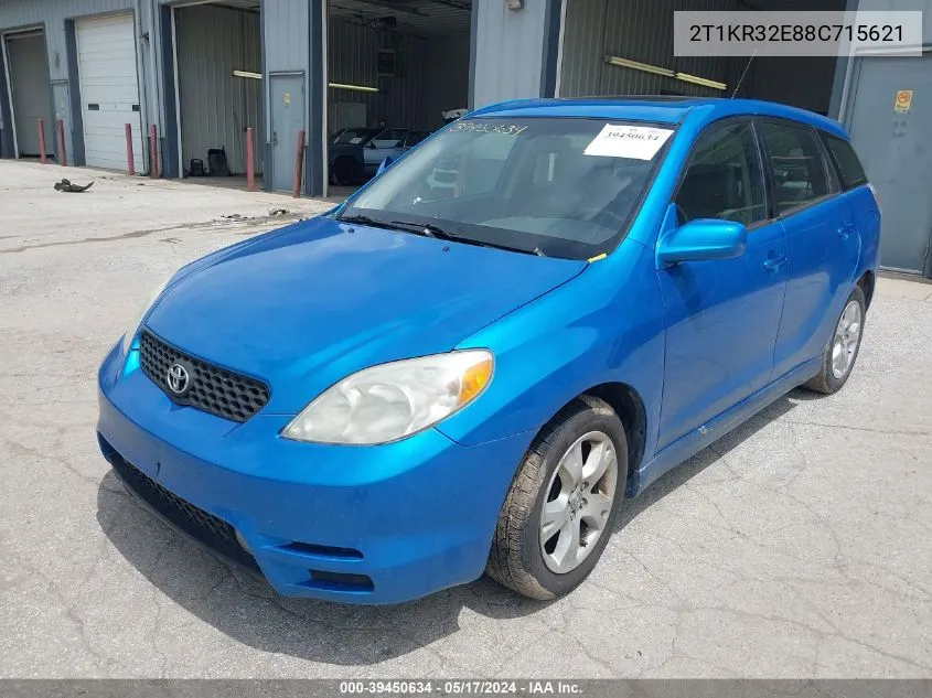 2008 Toyota Matrix Xr VIN: 2T1KR32E88C715621 Lot: 39450634