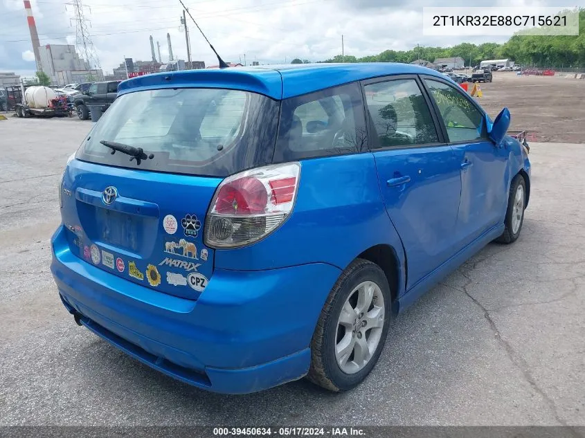 2008 Toyota Matrix Xr VIN: 2T1KR32E88C715621 Lot: 39450634