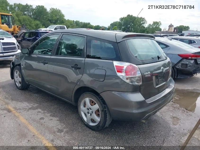 2008 Toyota Matrix VIN: 2T1KR32E78C718784 Lot: 40114727