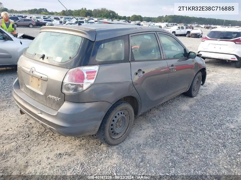 2008 Toyota Matrix VIN: 2T1KR32E38C716885 Lot: 40167226