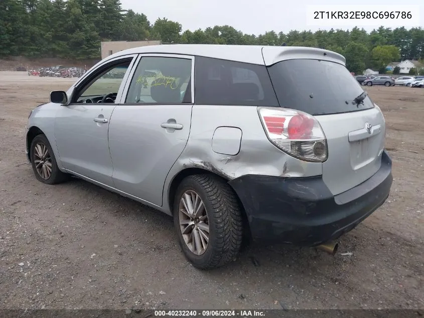 2008 Toyota Matrix Xr VIN: 2T1KR32E98C696786 Lot: 40232240