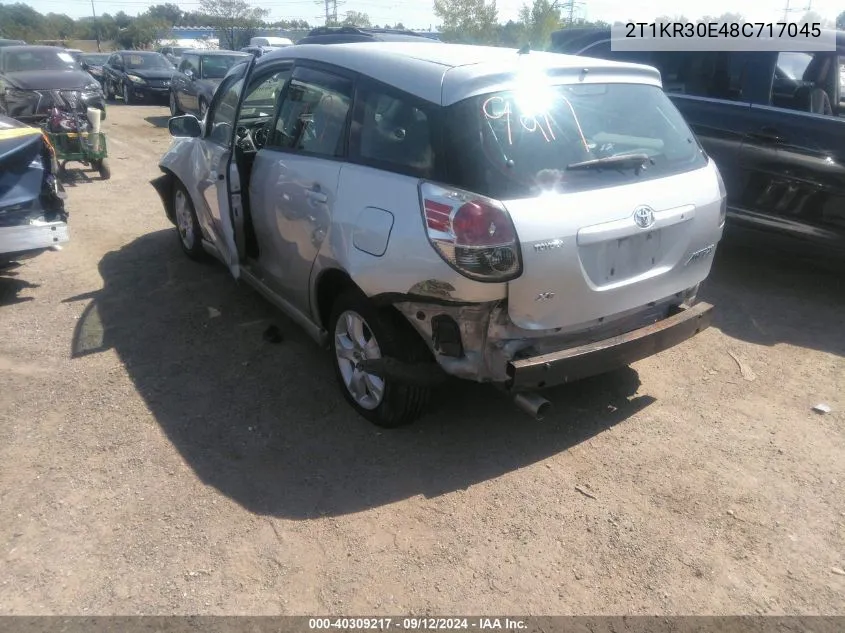 2008 Toyota Matrix Xr VIN: 2T1KR30E48C717045 Lot: 40309217