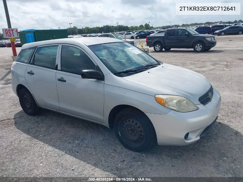 2008 Toyota Corolla Matrix Xr VIN: 2T1KR32EX8C712641 Lot: 40355284