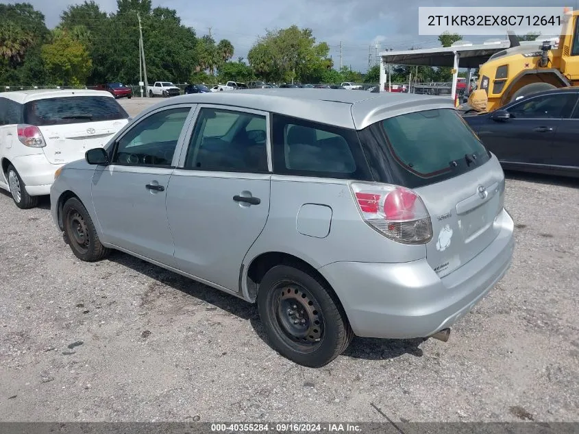 2008 Toyota Corolla Matrix Xr VIN: 2T1KR32EX8C712641 Lot: 40355284