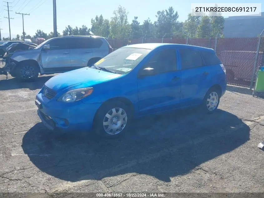 2008 Toyota Matrix VIN: 2T1KR32E08C691217 Lot: 40678557