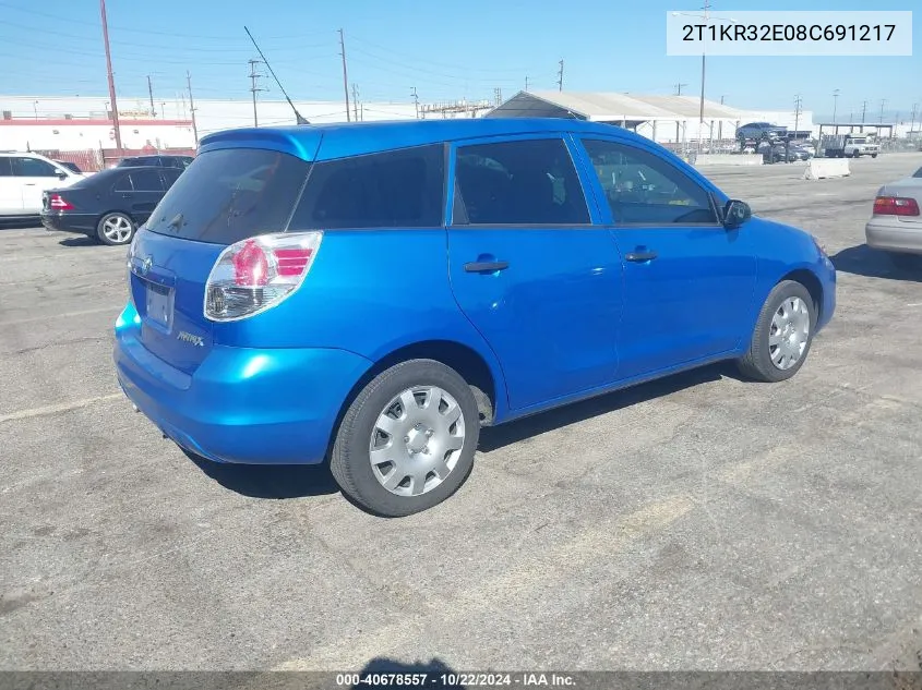 2008 Toyota Matrix VIN: 2T1KR32E08C691217 Lot: 40678557