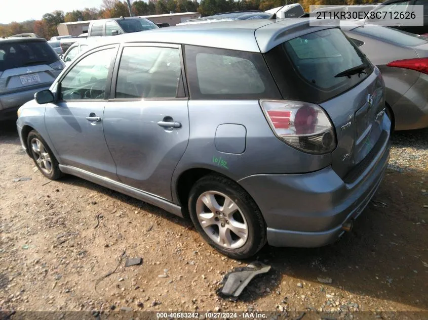 2008 Toyota Matrix Xr VIN: 2T1KR30EX8C712626 Lot: 40683242