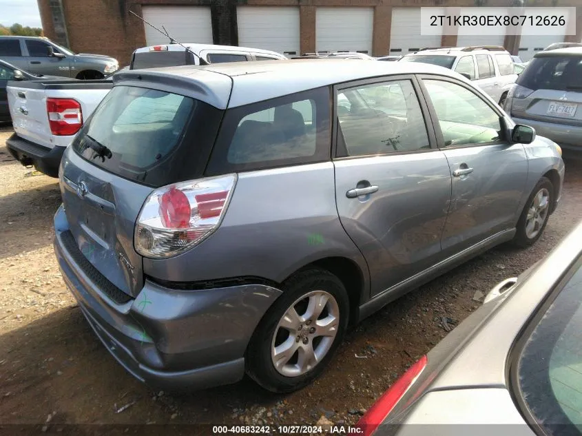 2008 Toyota Matrix Xr VIN: 2T1KR30EX8C712626 Lot: 40683242