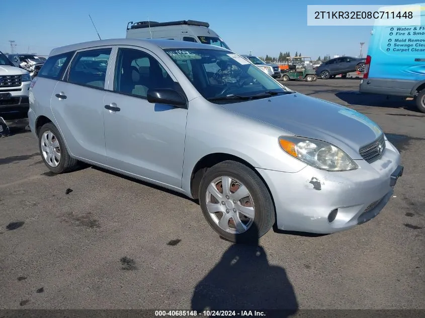 2008 Toyota Matrix VIN: 2T1KR32E08C711448 Lot: 40685148