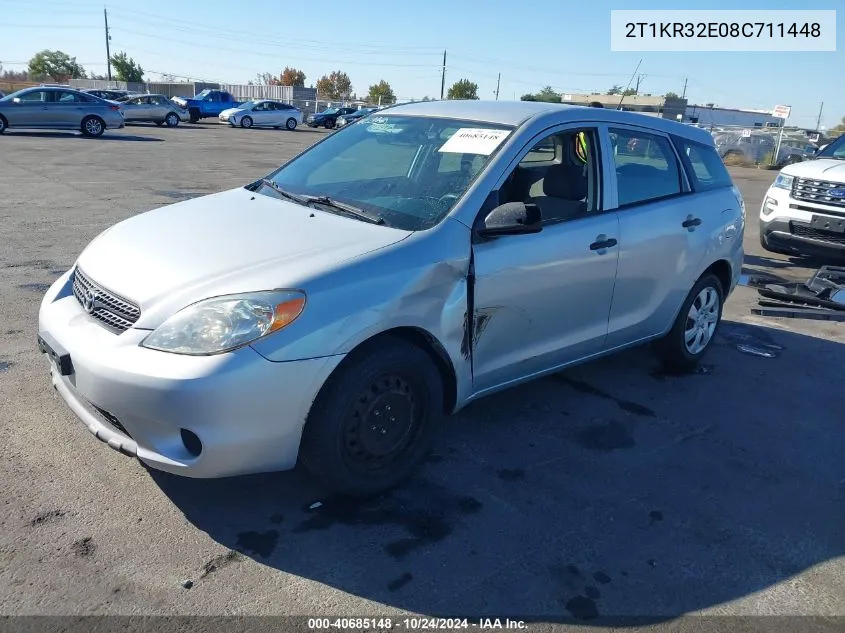 2008 Toyota Matrix VIN: 2T1KR32E08C711448 Lot: 40685148