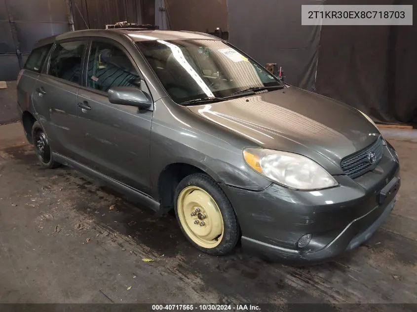 2008 Toyota Matrix Xr VIN: 2T1KR30EX8C718703 Lot: 40717565