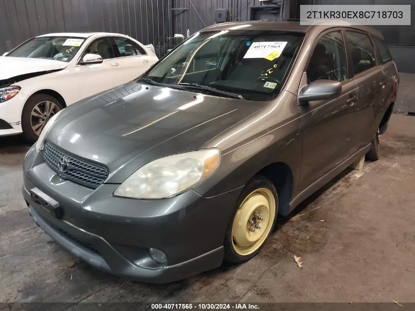 2008 Toyota Matrix Xr VIN: 2T1KR30EX8C718703 Lot: 40717565