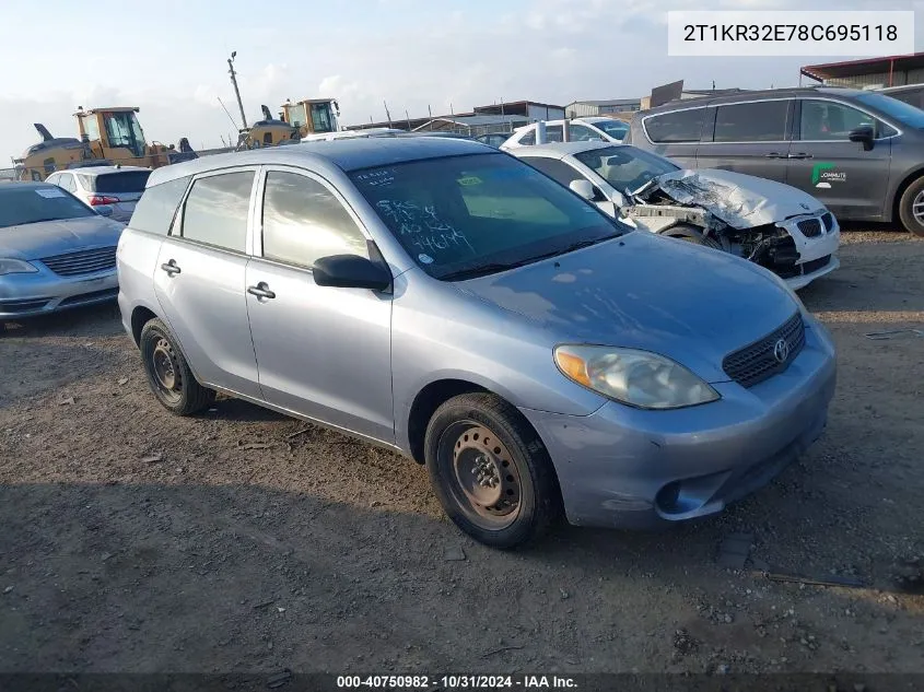 2008 Toyota Matrix VIN: 2T1KR32E78C695118 Lot: 40750982