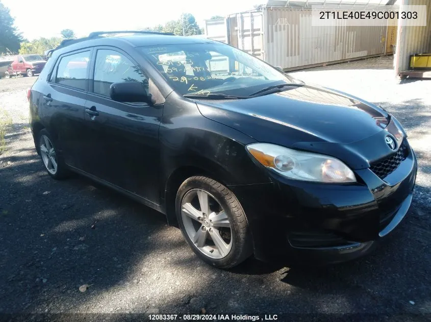 2009 Toyota Matrix VIN: 2T1LE40E49C001303 Lot: 12083367