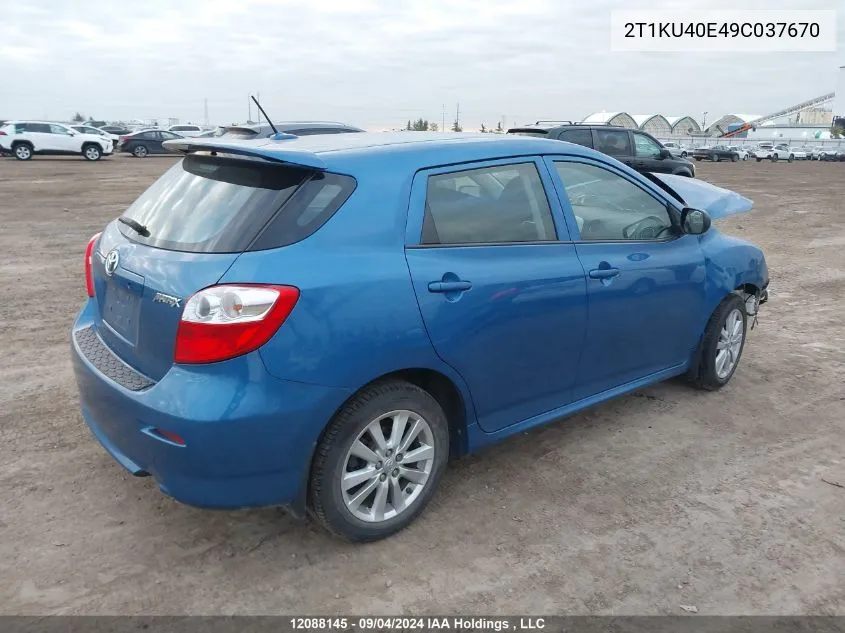 2009 Toyota Matrix Wagon VIN: 2T1KU40E49C037670 Lot: 12088145