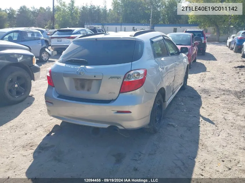 2009 Toyota Matrix VIN: 2T1LE40E19C011142 Lot: 12094455