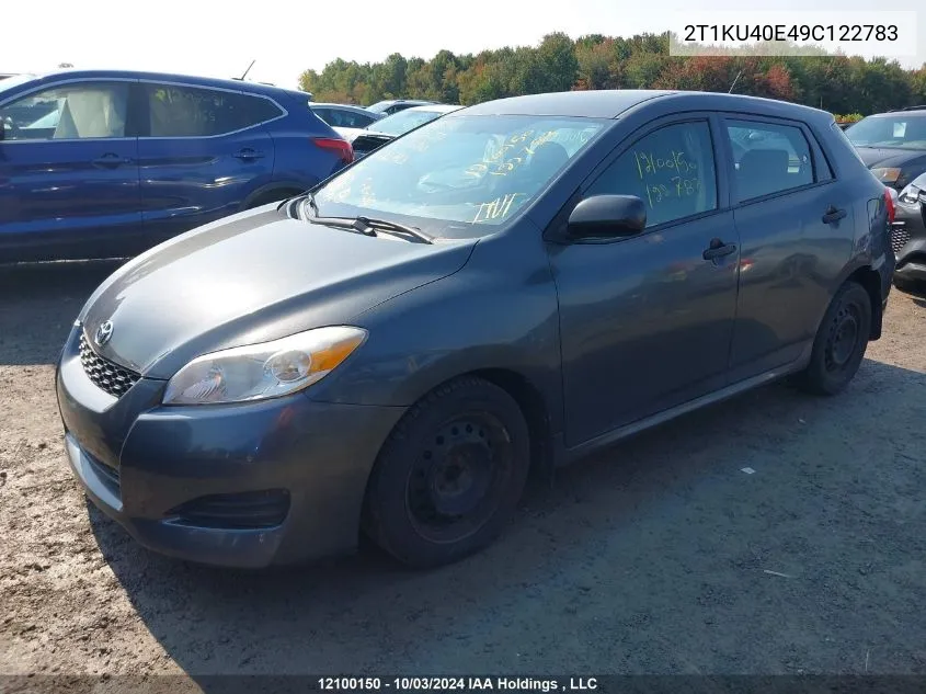 2009 Toyota Matrix VIN: 2T1KU40E49C122783 Lot: 12100150