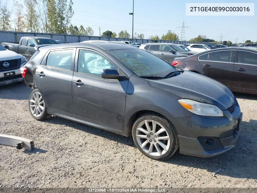 2009 Toyota Matrix Xrs VIN: 2T1GE40E99C003016 Lot: 12123065