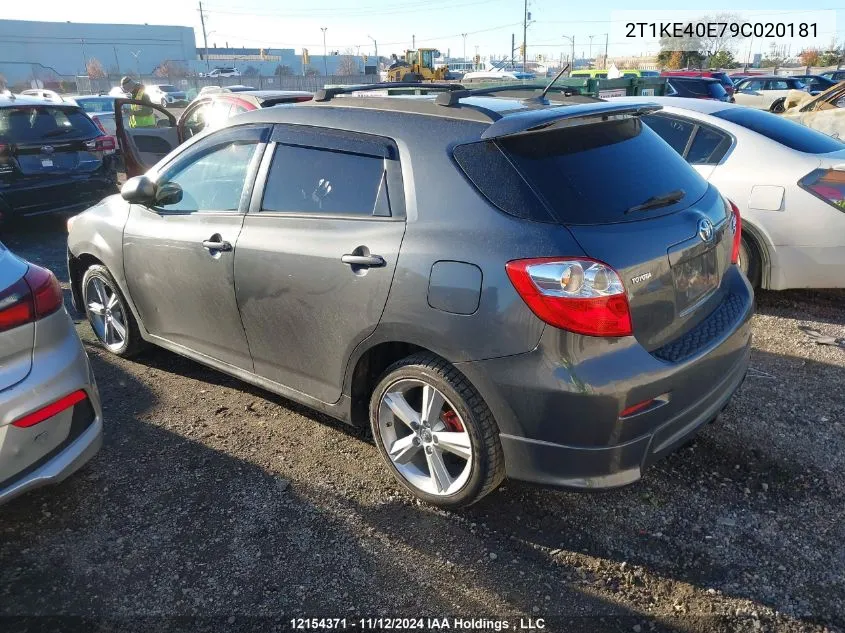 2009 Toyota Matrix Xr VIN: 2T1KE40E79C020181 Lot: 12154371