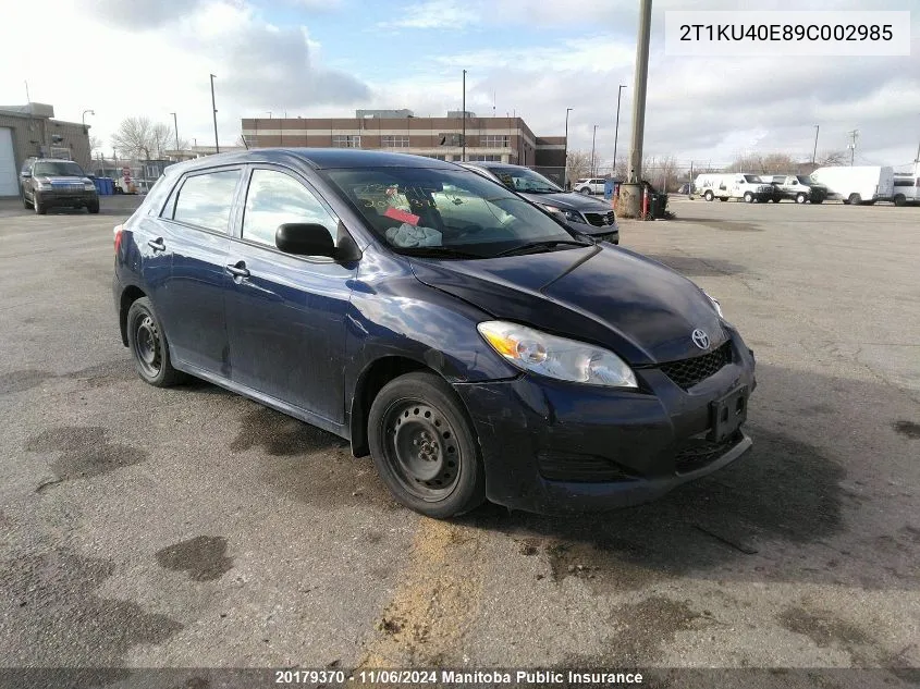 2009 Toyota Matrix VIN: 2T1KU40E89C002985 Lot: 20179370