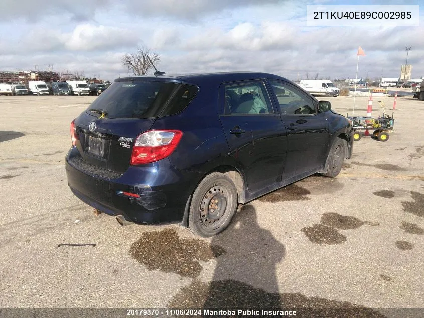 2009 Toyota Matrix VIN: 2T1KU40E89C002985 Lot: 20179370