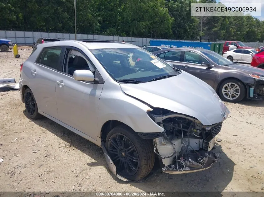 2T1KE40E49C006934 2009 Toyota Matrix S