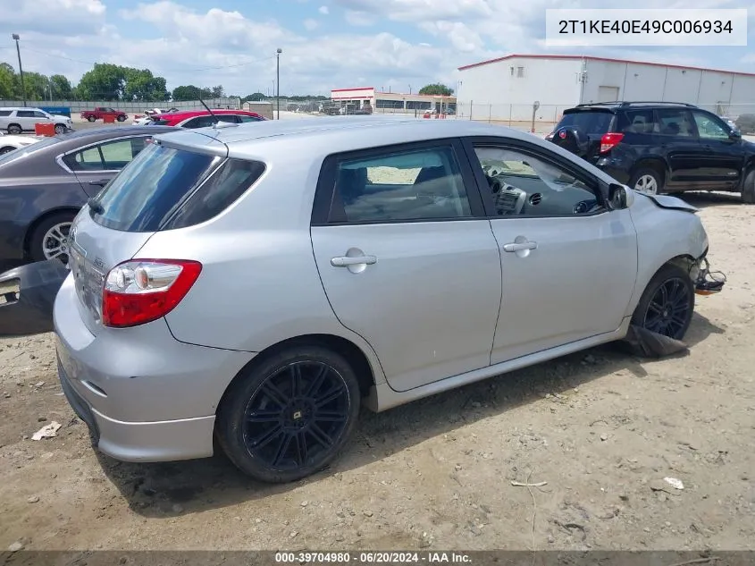 2T1KE40E49C006934 2009 Toyota Matrix S