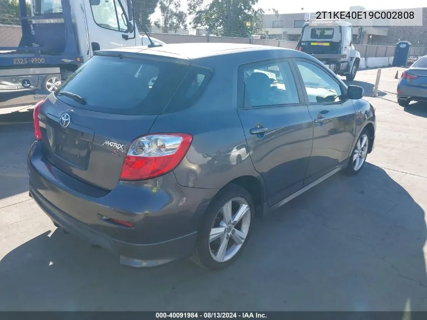 2009 Toyota Corolla Matrix S VIN: 2T1KE40E19C002808 Lot: 40091984