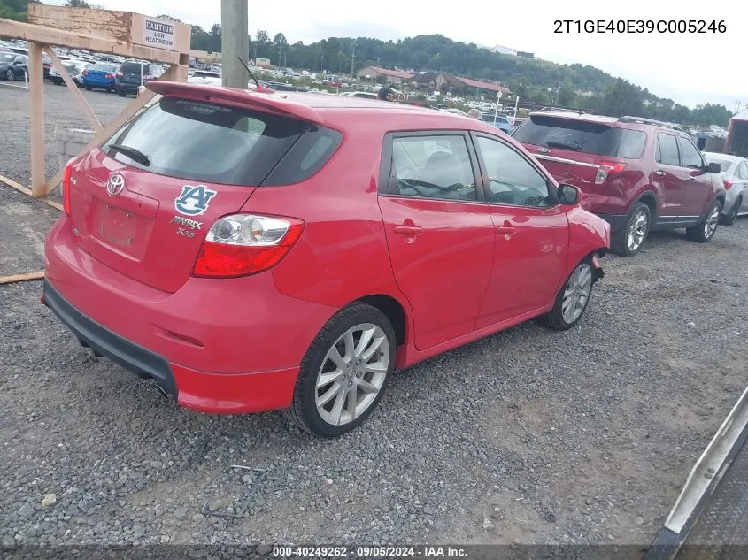 2009 Toyota Matrix Xrs VIN: 2T1GE40E39C005246 Lot: 40249262