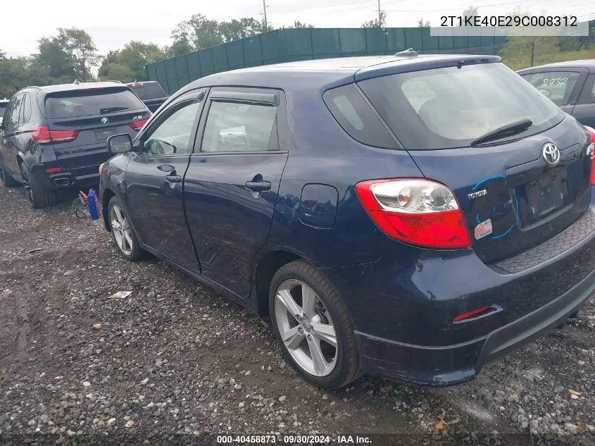 2009 Toyota Matrix S VIN: 2T1KE40E29C008312 Lot: 40458873