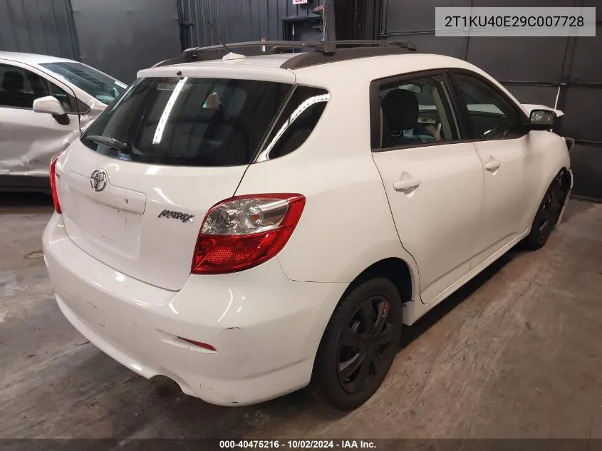 2009 Toyota Matrix VIN: 2T1KU40E29C007728 Lot: 40475216