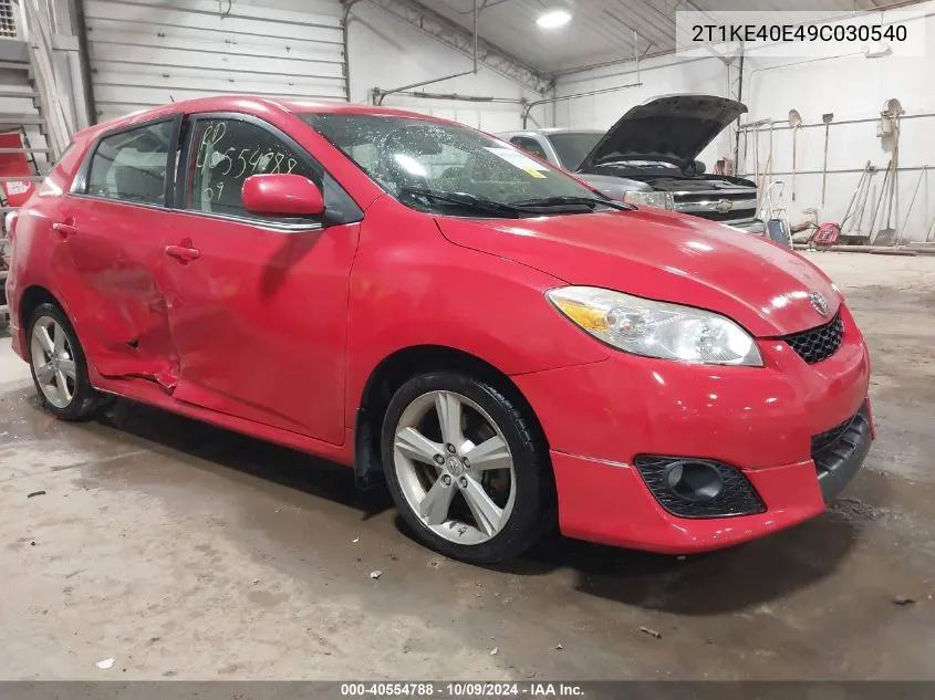 2009 Toyota Matrix S VIN: 2T1KE40E49C030540 Lot: 40554788