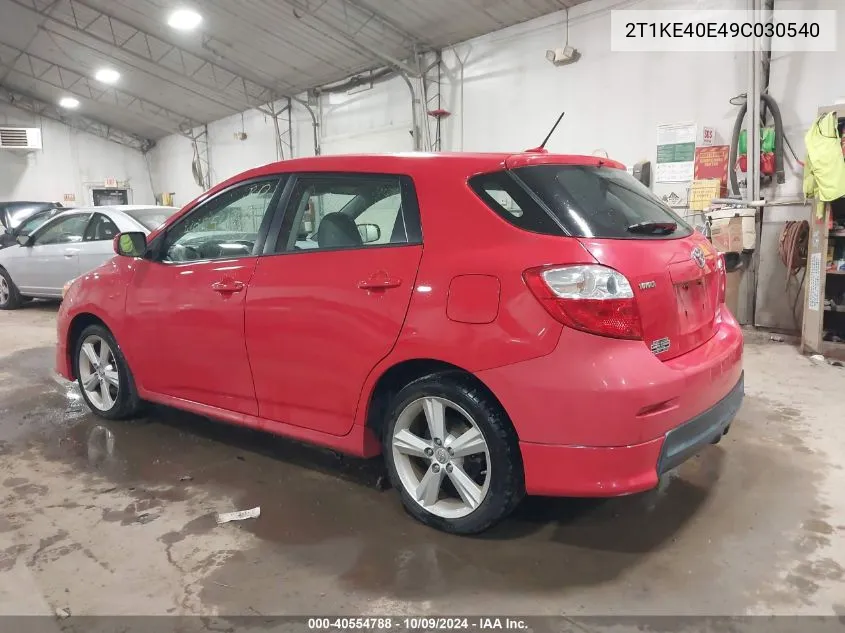 2009 Toyota Matrix S VIN: 2T1KE40E49C030540 Lot: 40554788