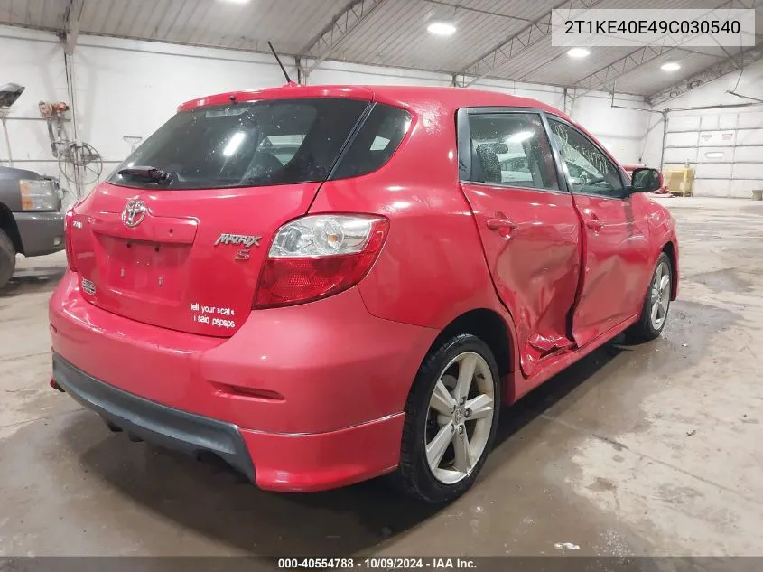 2009 Toyota Matrix S VIN: 2T1KE40E49C030540 Lot: 40554788