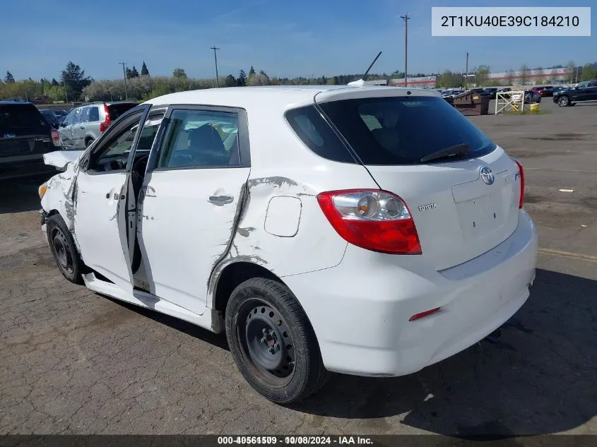 2009 Toyota Matrix VIN: 2T1KU40E39C184210 Lot: 40561509