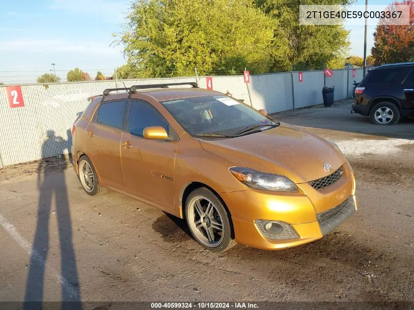 2009 Toyota Matrix Xrs VIN: 2T1GE40E59C003367 Lot: 40599324