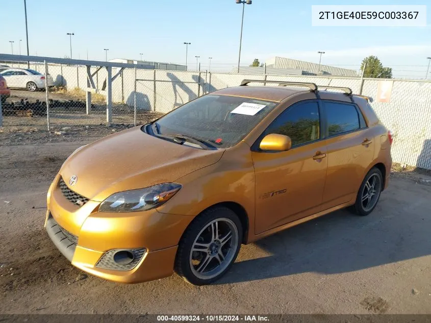 2009 Toyota Matrix Xrs VIN: 2T1GE40E59C003367 Lot: 40599324