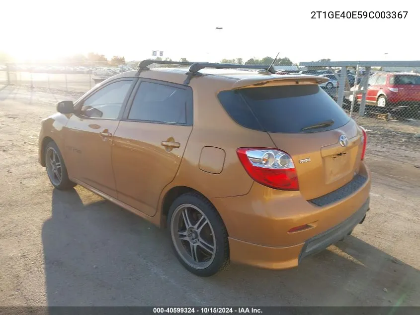 2009 Toyota Matrix Xrs VIN: 2T1GE40E59C003367 Lot: 40599324