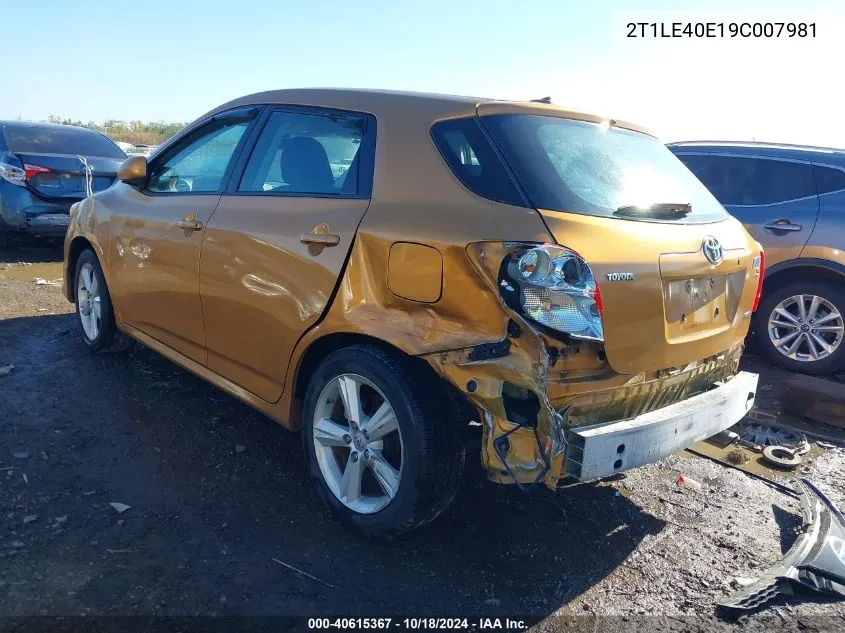 2009 Toyota Matrix S VIN: 2T1LE40E19C007981 Lot: 40615367