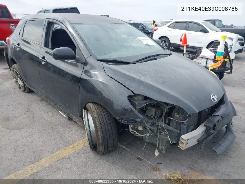 2009 Toyota Matrix S VIN: 2T1KE40E39C008786 Lot: 40622955