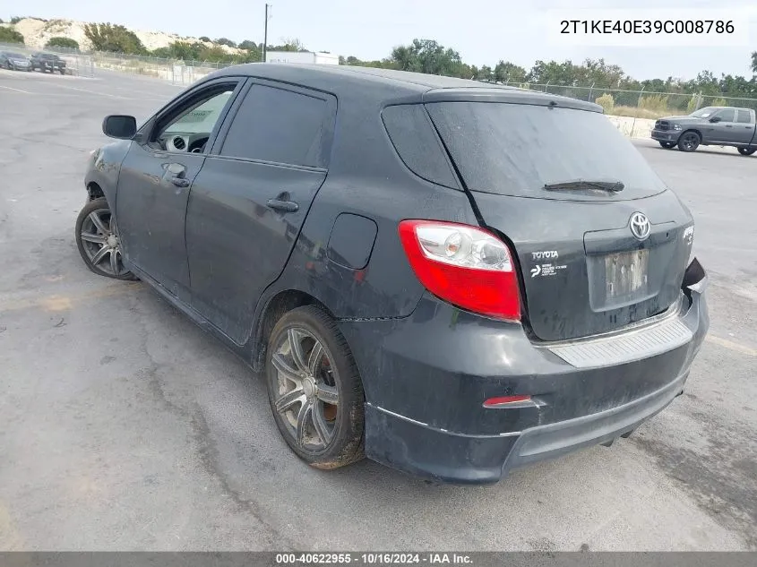 2009 Toyota Matrix S VIN: 2T1KE40E39C008786 Lot: 40622955